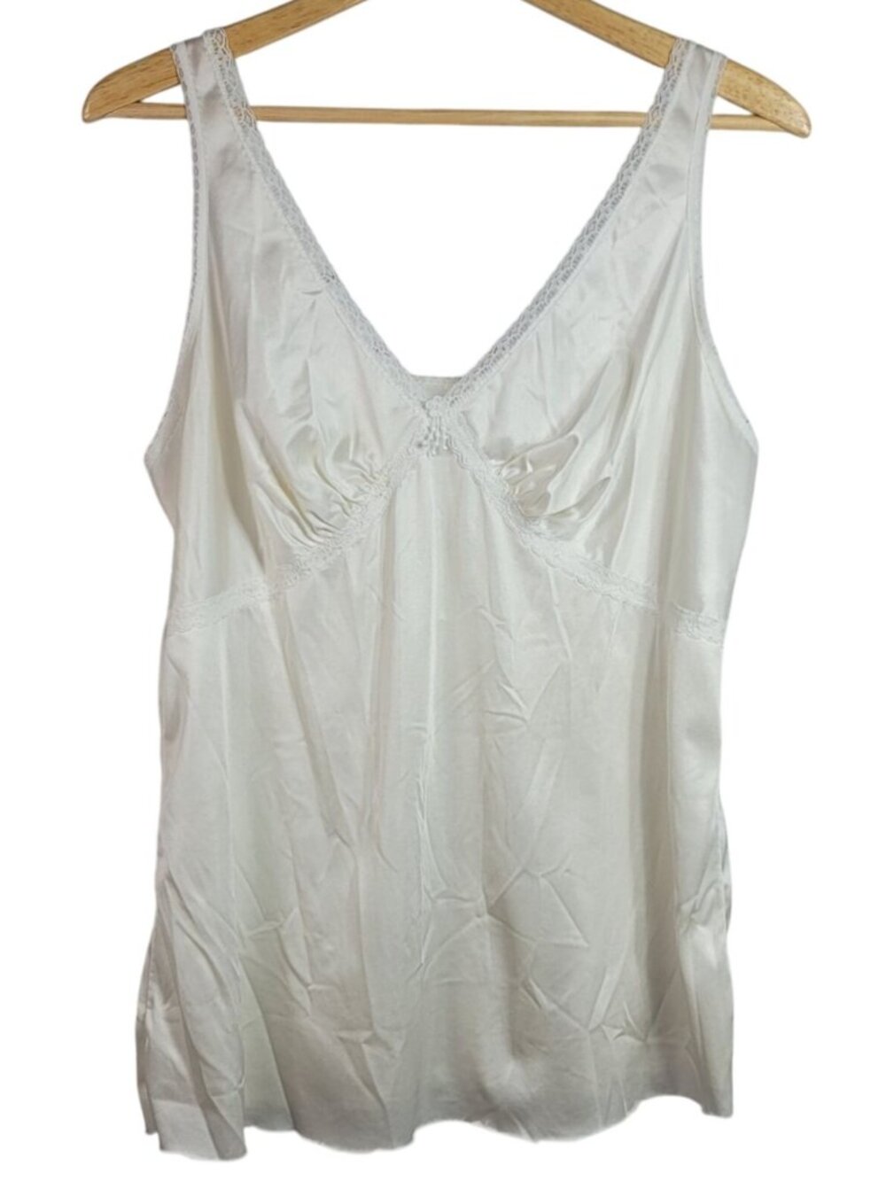 Sears Cami Top Slip Ivory Cream Size 40 V Neck Antron III Nylon Vintage READ